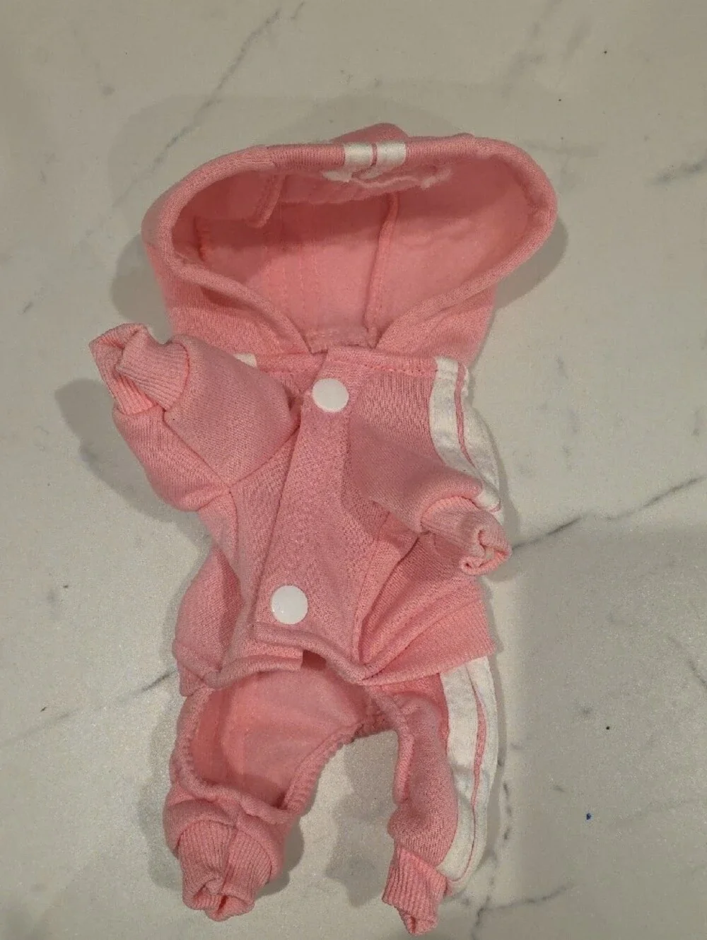 Pink Hooded Dog Tracksuit with White Logo